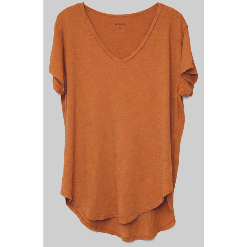 torrid Rust Orange V-Neck Short Sleeve Top
